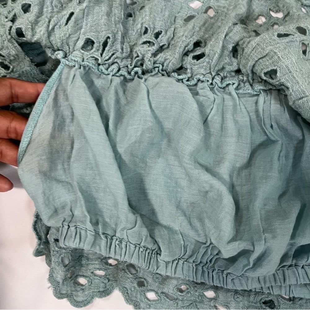 Free People Light Blue Lace Crop Top - Picture 3 of 7